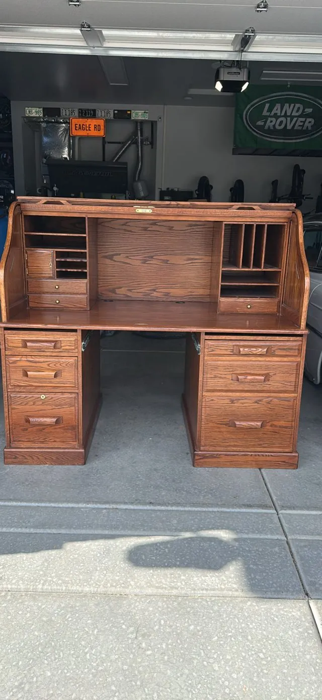 Oak Roll-Top Desk